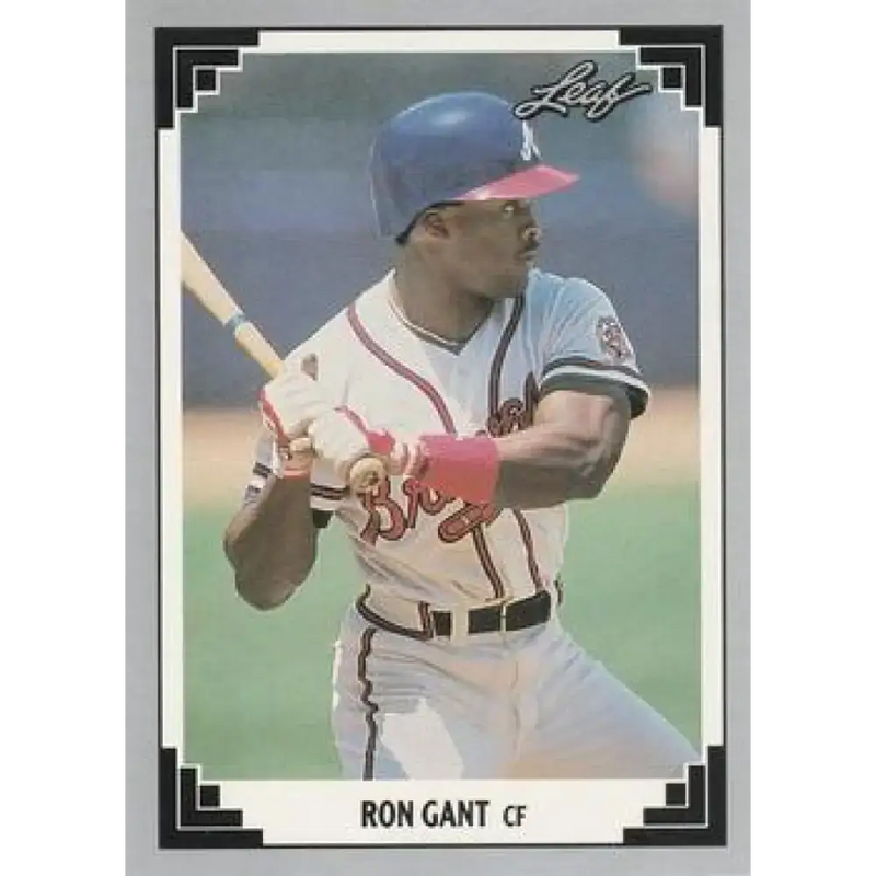 1991 Leaf #129 Ron Gant NM-MT Atlanta Braves Baseball Card - Baseball Card Single