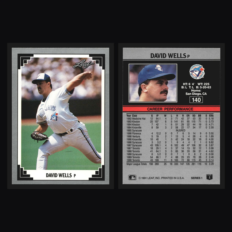 1991 Leaf #140 David Wells Toronto Blue Jays