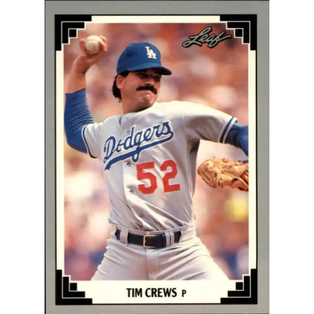 1991 Leaf #141 Tim Crews NM-MT Los Angeles Dodgers Baseball Card - Baseball Card Single
