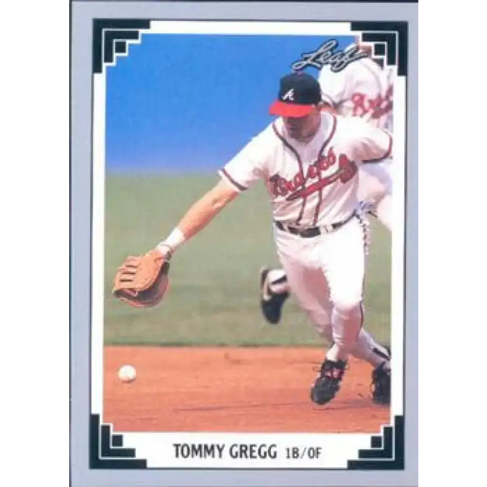 1991 Leaf #144 Tommy Gregg NM-MT Atlanta Braves Baseball Card - Baseball Card Single