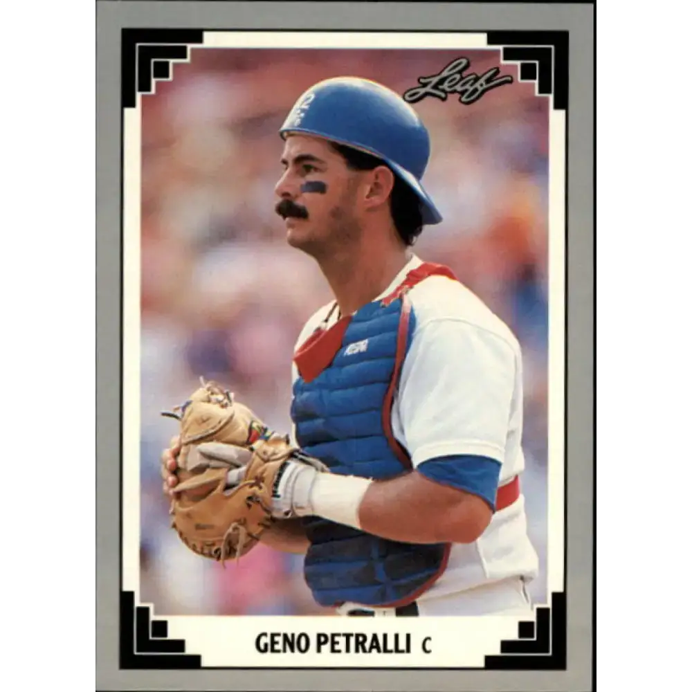 1991 Leaf #148 Geno Petralli NM-MT Texas Rangers Baseball Card - Baseball Card Single