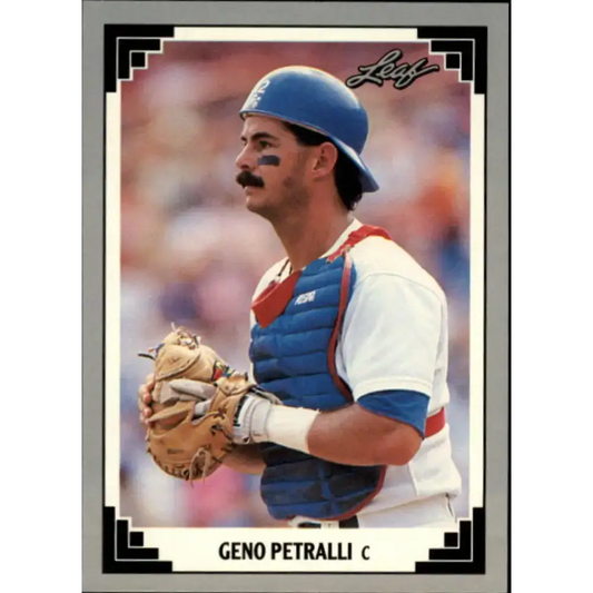 1991 Leaf #148 Geno Petralli NM-MT Texas Rangers Baseball Card - Baseball Card Single