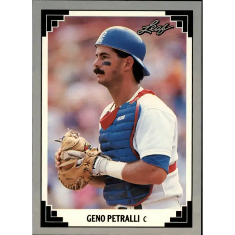 1991 Leaf #148 Geno Petralli NM-MT Texas Rangers Baseball Card - Baseball Card Single