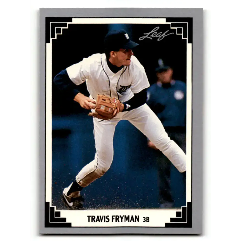 1991 Leaf #149 Travis Fryman NM-MT Detroit Tigers Baseball Card - Baseball Card Single