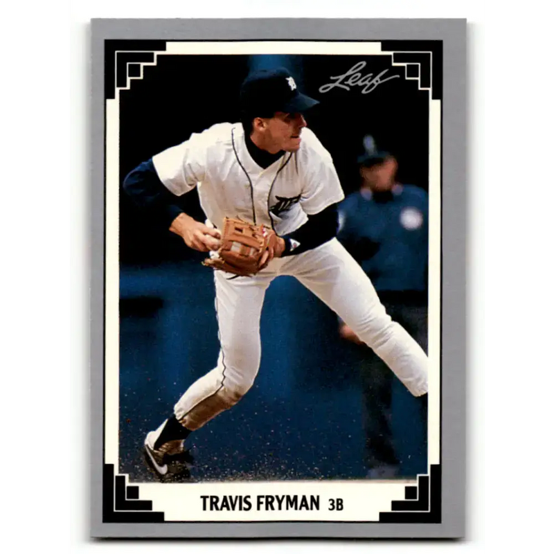 1991 Leaf #149 Travis Fryman NM-MT Detroit Tigers Baseball Card - Baseball Card Single
