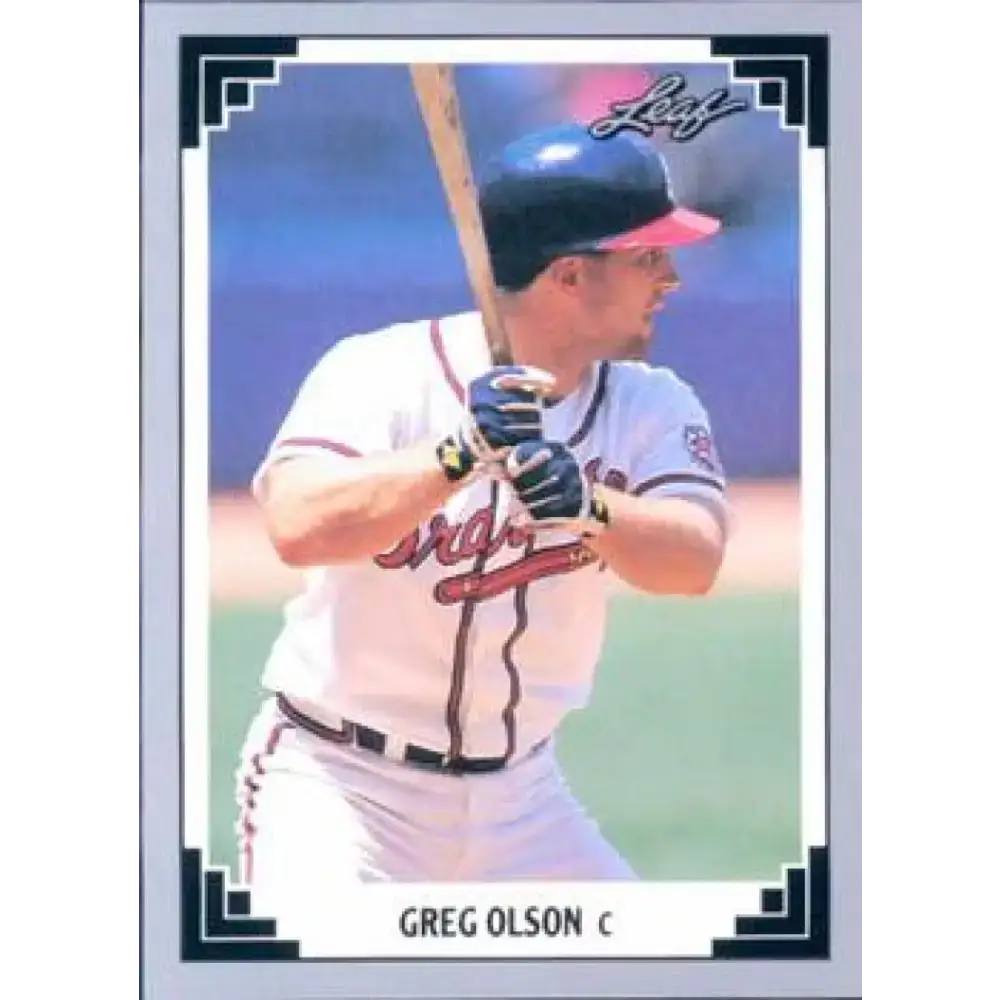 1991 Leaf #158 Greg Olson NM-MT Atlanta Braves Baseball Card - Baseball Card Single
