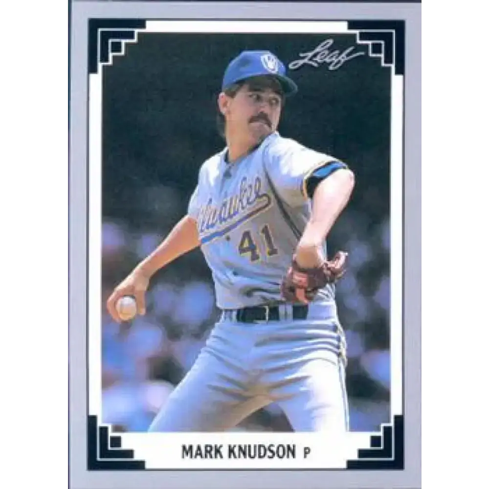 1991 Leaf #159 Mark Knudson NM-MT Milwaukee Brewers Baseball Card - Baseball Card Single
