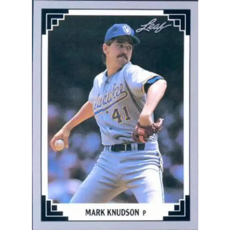 1991 Leaf #159 Mark Knudson NM-MT Milwaukee Brewers Baseball Card - Baseball Card Single