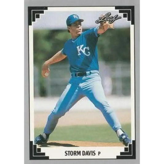 1991 Leaf #161 Storm Davis NM-MT Kansas City Royals Baseball Card - Baseball Card Single