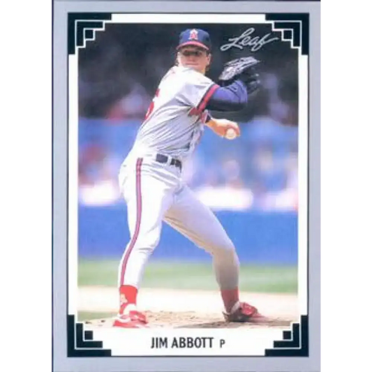 1991 Leaf #162 Jim Abbott NM-MT California Angels Baseball Card - Baseball Card Single