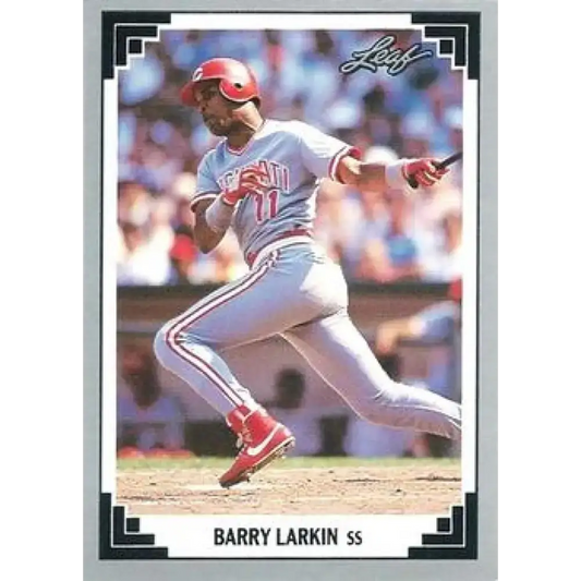 1991 Leaf #168 Barry Larkin NM-MT Cincinnati Reds Baseball Card - Baseball Card Single