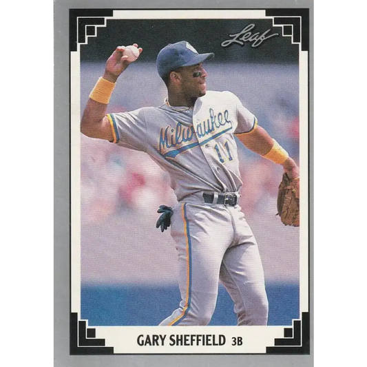 1991 Leaf #173 Gary Sheffield NM-MT Milwaukee Brewers Baseball Card - Baseball Card Single