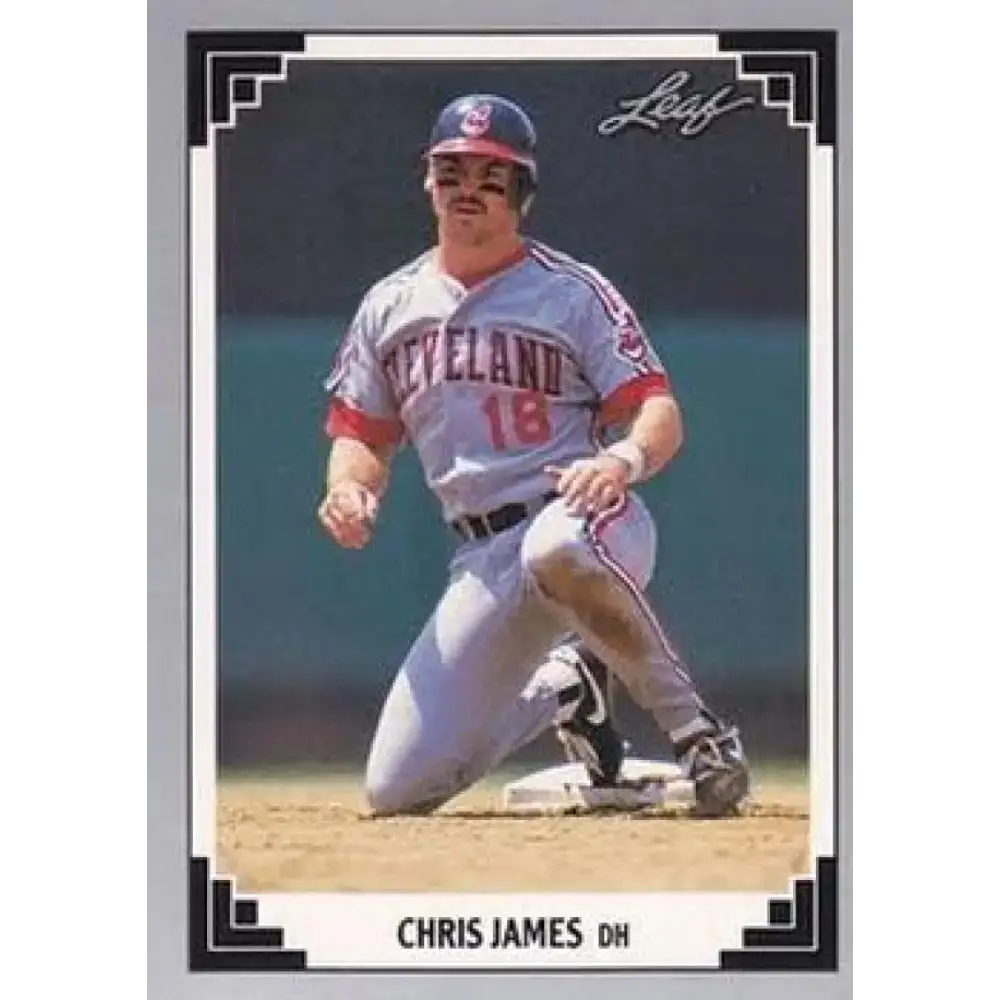 1991 Leaf #175 Chris James NM-MT Cleveland Indians Baseball Card - Baseball Card Single
