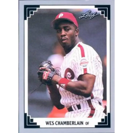 1991 Leaf #178 Wes Chamberlain NM-MT RC Rookie Philadelphia Phillies Baseball Card - Baseball Card Single
