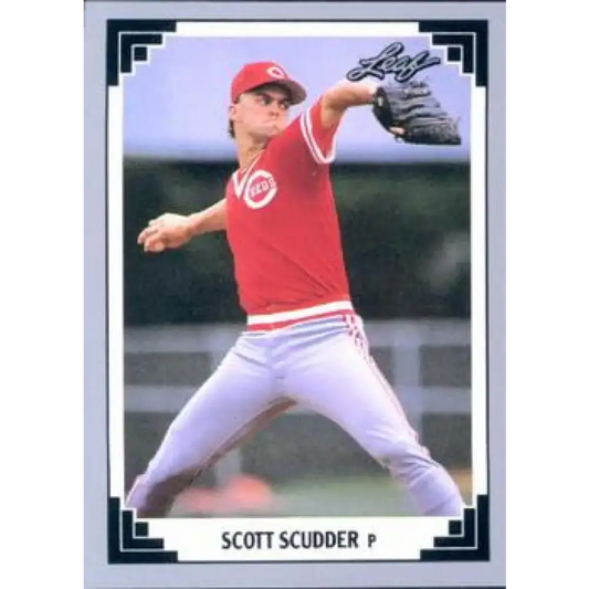 1991 Leaf #183 Scott Scudder NM-MT Cincinnati Reds Baseball Card - Baseball Card Single