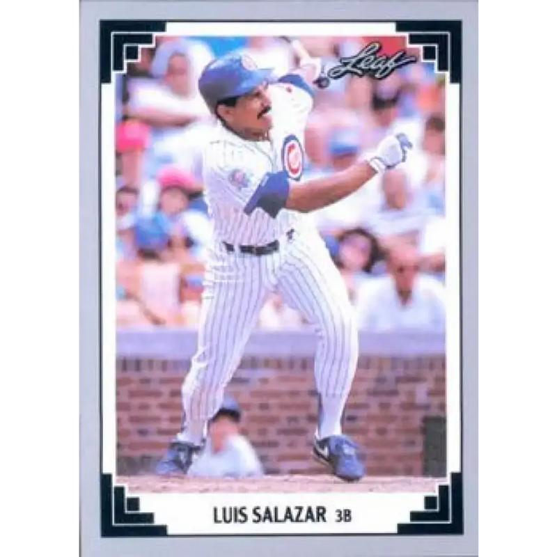 1991 Leaf #185 Luis Salazar NM-MT Chicago Cubs Baseball Card - Baseball Card Single