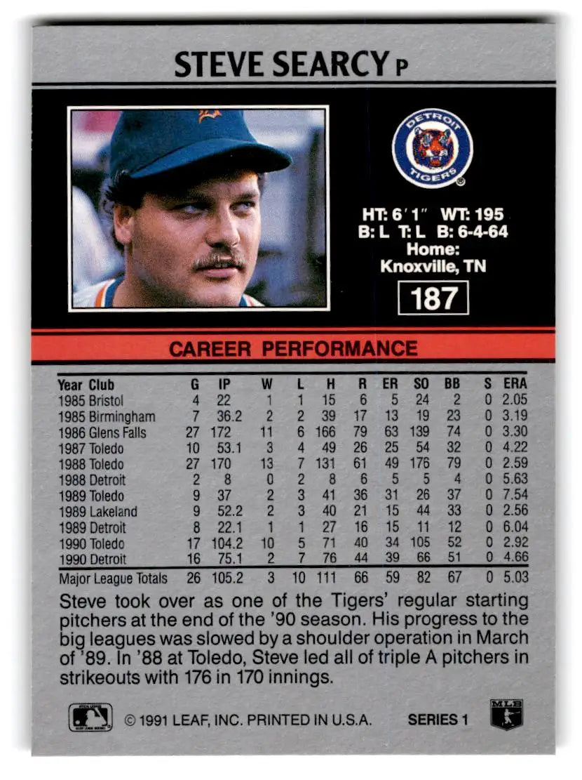 1991 Leaf #187 Steve Searcy - Baseball Card Single