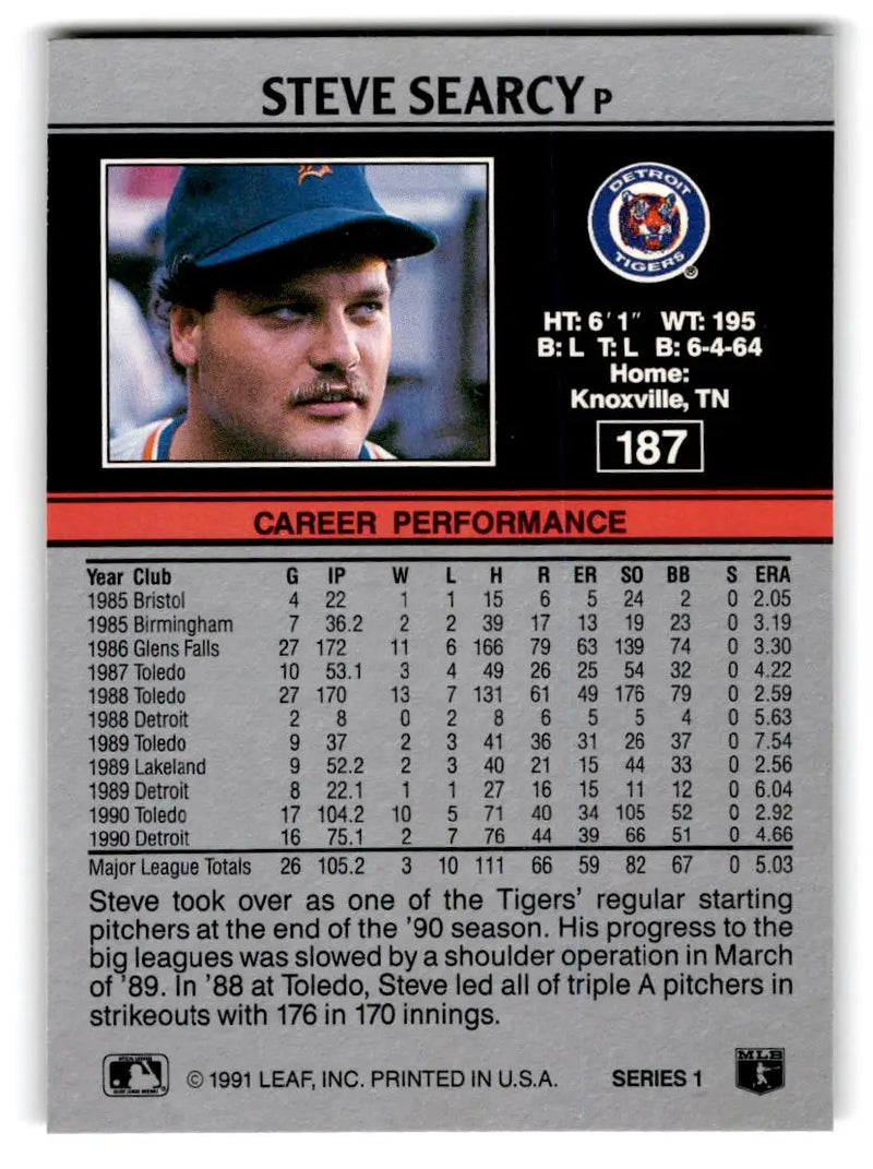 1991 Leaf #187 Steve Searcy - Baseball Card Single