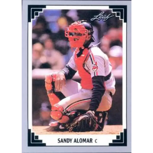 1991 Leaf #189 Sandy Alomar Jr. NM-MT Cleveland Indians Baseball Card - Baseball Card Single