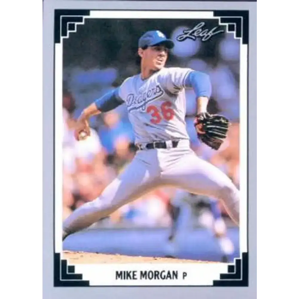 1991 Leaf #193 Mike Morgan NM-MT Los Angeles Dodgers Baseball Card - Baseball Card Single