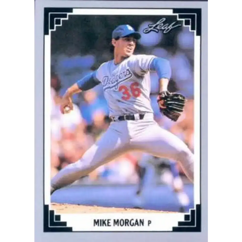 1991 Leaf #193 Mike Morgan NM-MT Los Angeles Dodgers Baseball Card - Baseball Card Single