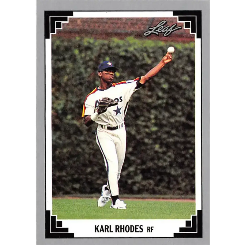1991 Leaf #195 Karl Rhodes NM-MT Houston Astros Baseball Card - Baseball Card Single