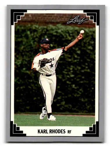 1991 Leaf #195 Karl Rhodes NM Near Mint Astros ID:55907 - Baseball Card Single