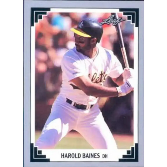 1991 Leaf #196 Harold Baines NM-MT Oakland Athletics Baseball Card - Baseball Card Single