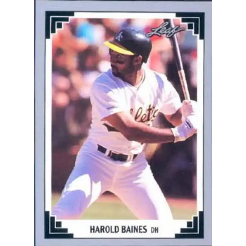 1991 Leaf #196 Harold Baines NM-MT Oakland Athletics Baseball Card - Baseball Card Single