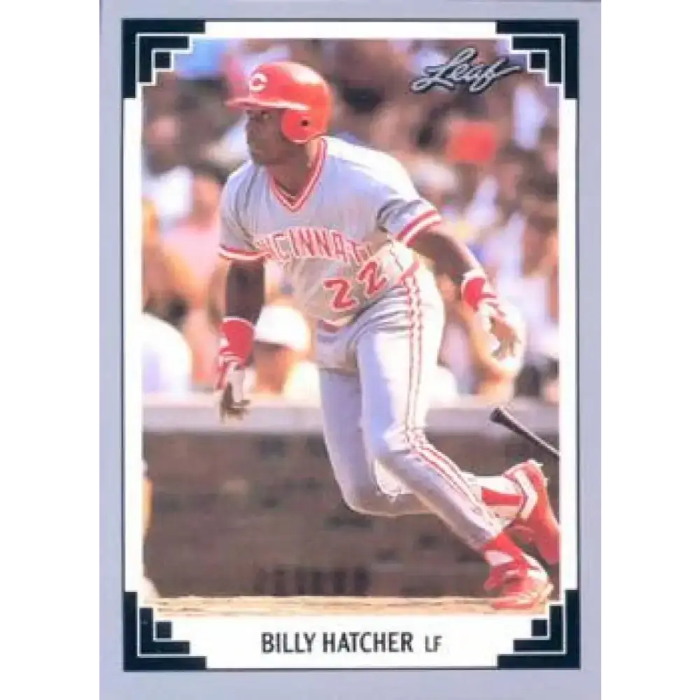1991 Leaf #205 Billy Hatcher NM-MT Cincinnati Reds Baseball Card - Baseball Card Single