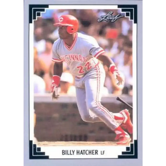 1991 Leaf #205 Billy Hatcher NM-MT Cincinnati Reds Baseball Card - Baseball Card Single