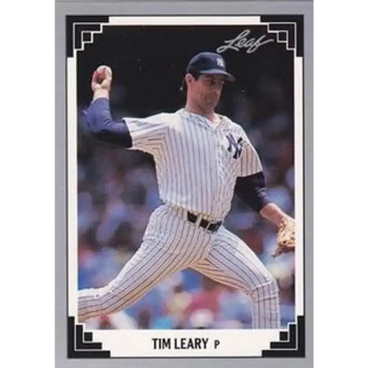 1991 Leaf #206 Tim Leary NM-MT New York Yankees Baseball Card - Baseball Card Single