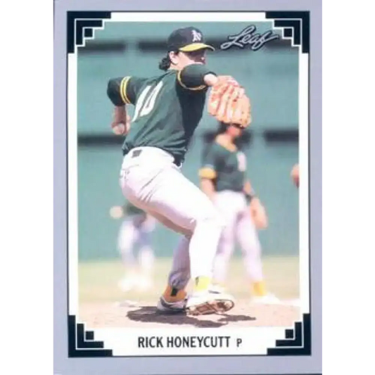 1991 Leaf #210 Rick Honeycutt NM-MT Oakland Athletics Baseball Card - Baseball Card Single
