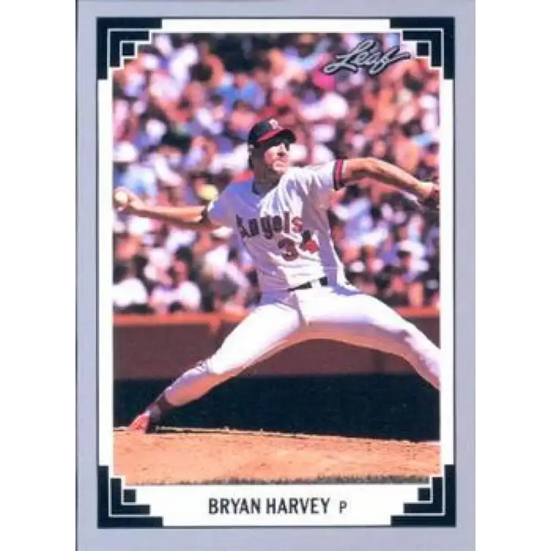 1991 Leaf #213 Bryan Harvey NM-MT California Angels Baseball Card - Baseball Card Single
