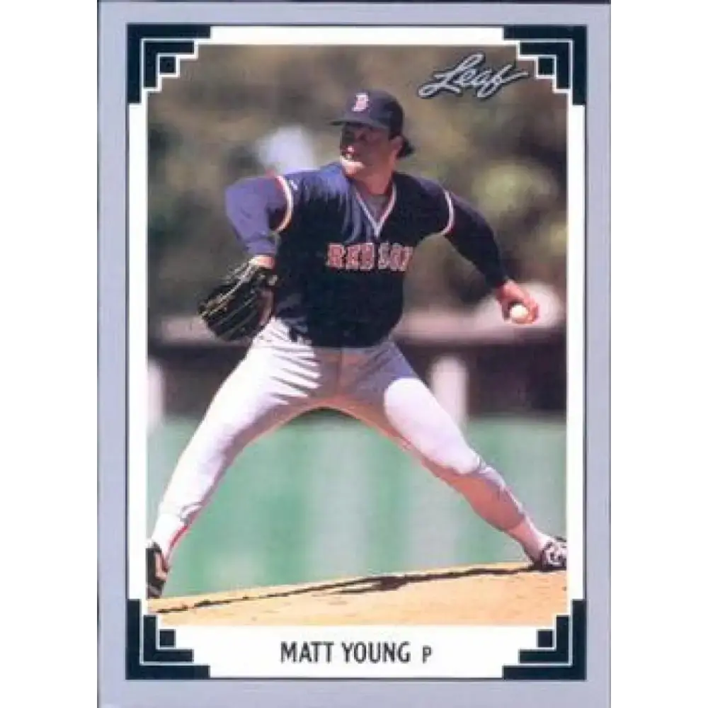 1991 Leaf #215 Matt Young NM-MT Boston Red Sox Baseball Card - Baseball Card Single