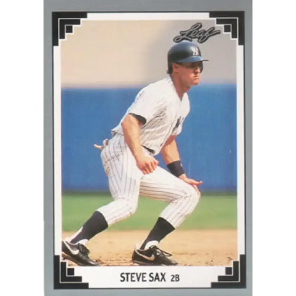 1991 Leaf #220 Steve Sax NM-MT New York Yankees Baseball Card - Baseball Card Single