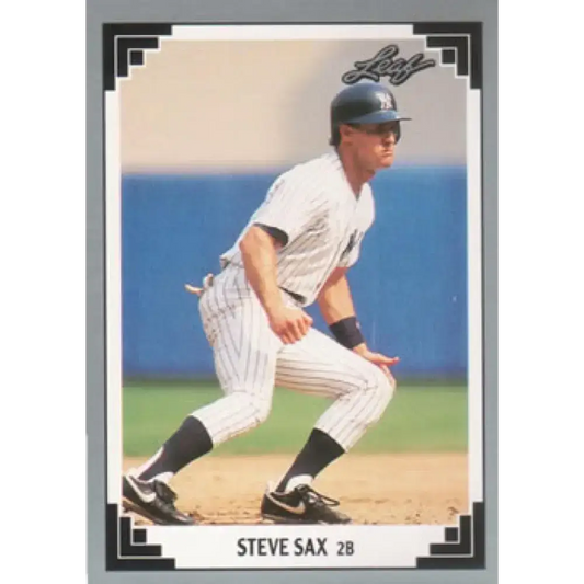 1991 Leaf #220 Steve Sax NM-MT New York Yankees Baseball Card - Baseball Card Single