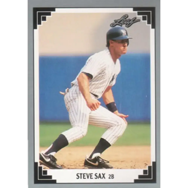 1991 Leaf #220 Steve Sax NM-MT New York Yankees Baseball Card - Baseball Card Single