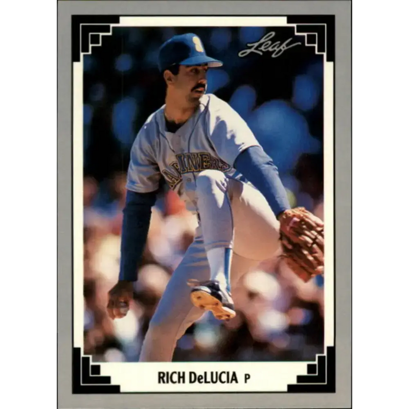 1991 Leaf #222 Rich DeLucia NM-MT RC Rookie Seattle Mariners Baseball Card - Baseball Card Single