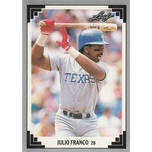 1991 Leaf #228 Julio Franco NM-MT Texas Rangers Baseball Card - Baseball Card Single