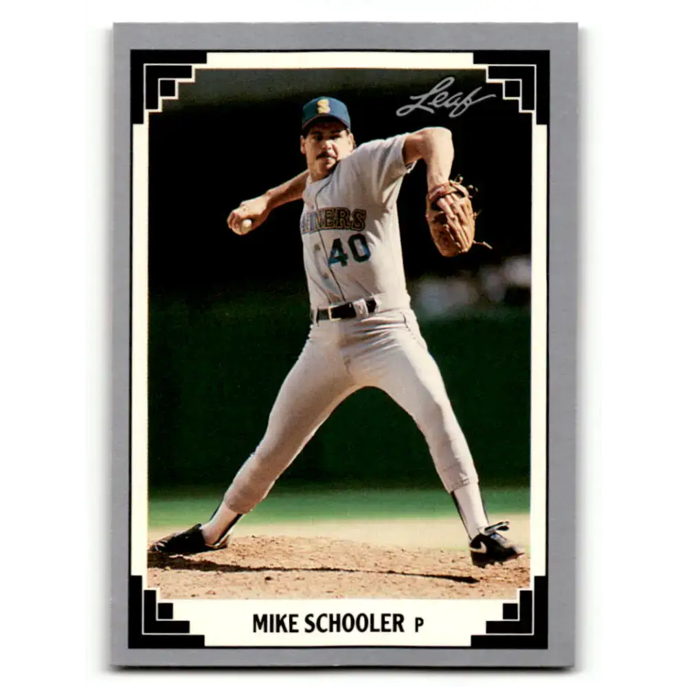 1991 Leaf #230 Mike Schooler NM-MT Seattle Mariners Baseball Card - Baseball Card Single