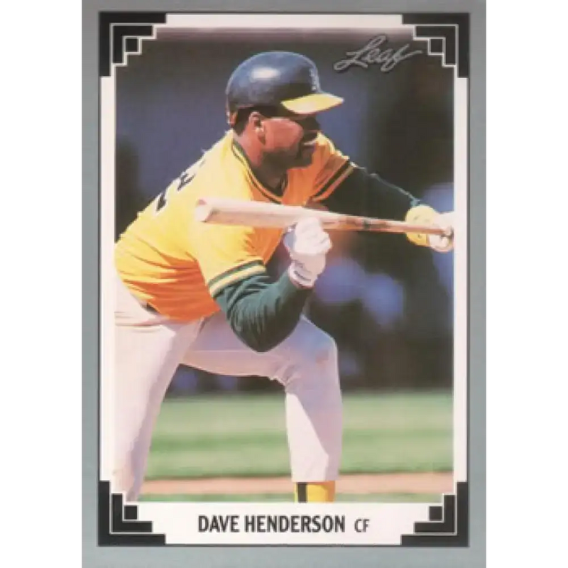 1991 Leaf #232 Dave Henderson NM-MT Oakland Athletics Baseball Card - Baseball Card Single