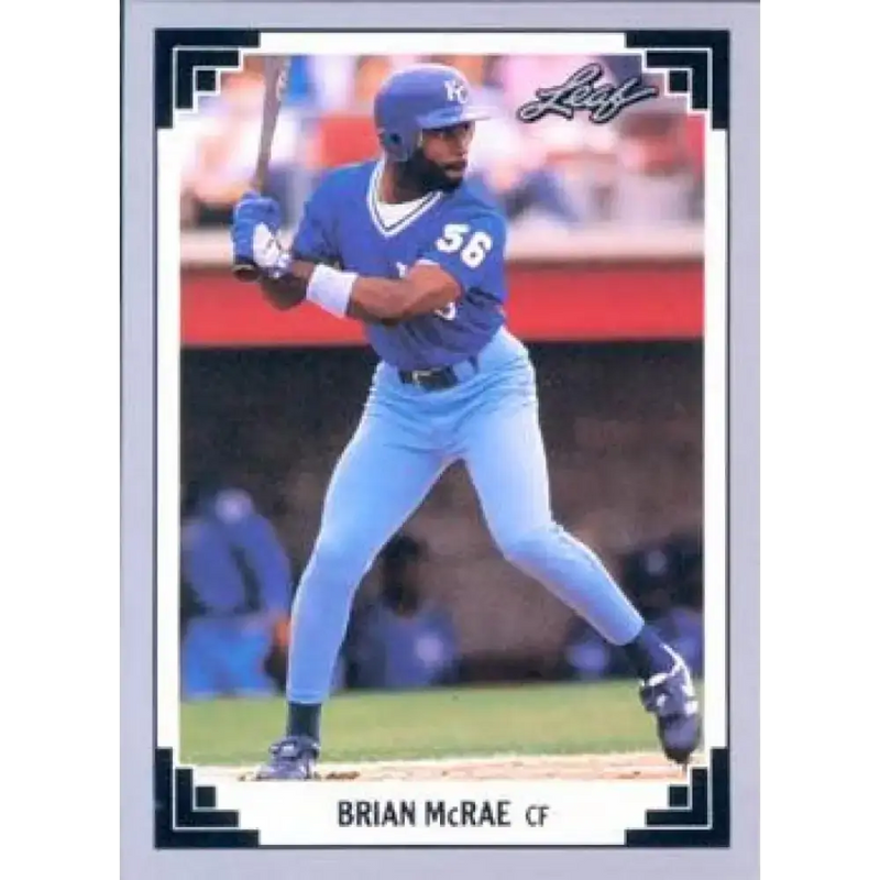 1991 Leaf #235 Brian McRae NM-MT RC Rookie Kansas City Royals Baseball Card - Baseball Card Single