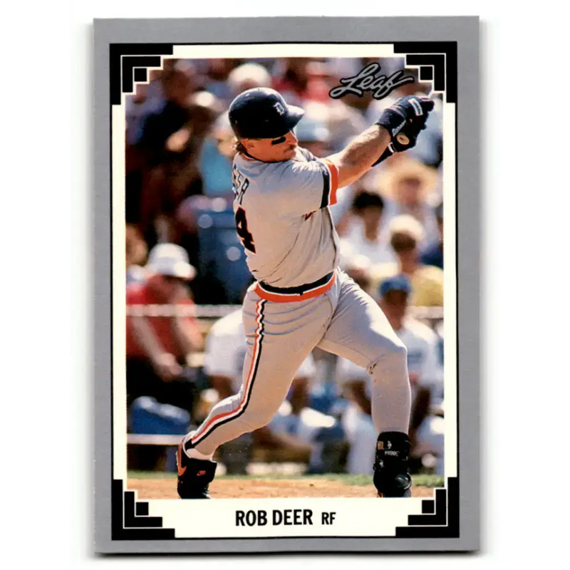 1991 Leaf #237 Rob Deer NM-MT Detroit Tigers Baseball Card - Baseball Card Single