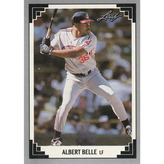 1991 Leaf #239 Albert Belle NM-MT Cleveland Indians Baseball Card - Baseball Card Single