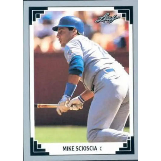 1991 Leaf #24 Mike Scioscia NM-MT Los Angeles Dodgers Baseball Card - Baseball Card Single