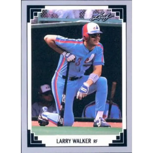 1991 Leaf #241 Larry Walker NM-MT Montreal Expos Baseball Card - Baseball Card Single