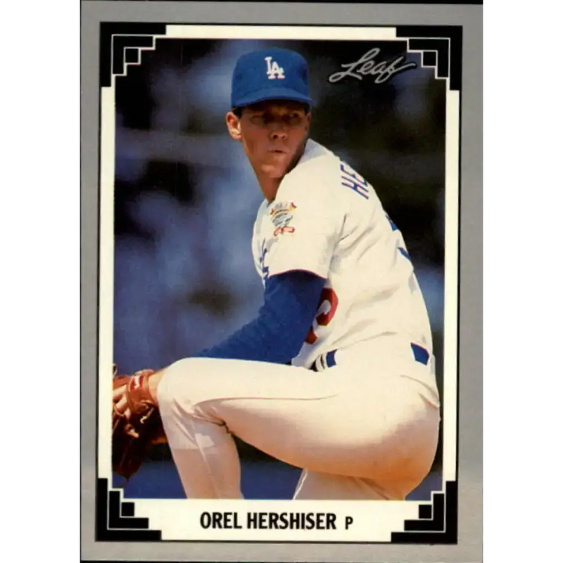 1991 Leaf #243 Orel Hershiser NM-MT Los Angeles Dodgers Baseball Card - Baseball Card Single