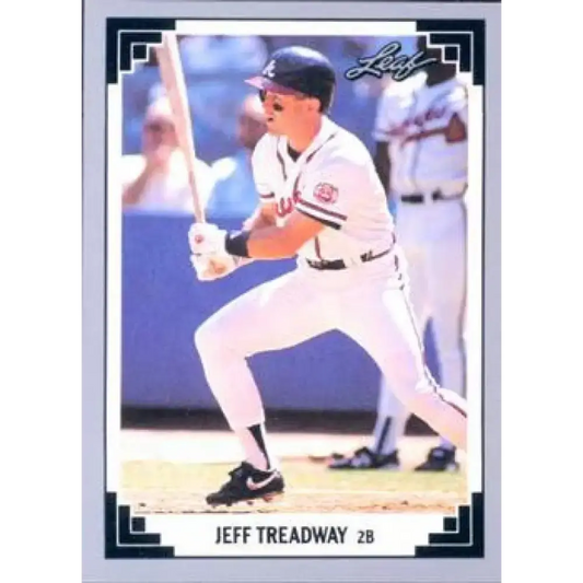 1991 Leaf #246 Jeff Treadway NM-MT Atlanta Braves Baseball Card - Baseball Card Single