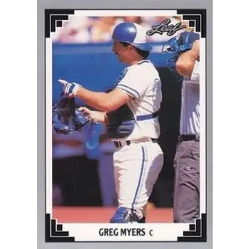 1991 Leaf #256 Greg Myers NM-MT Toronto Blue Jays Baseball Card - Baseball Card Single